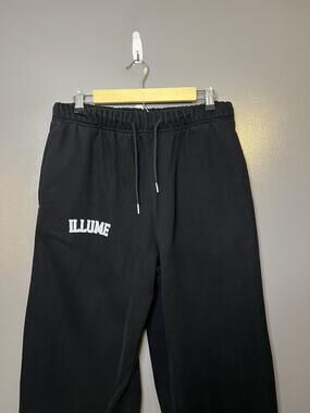 Illume Sweatpants Heavyweight Mens Medium Black Fleece Straight Leg Elastic